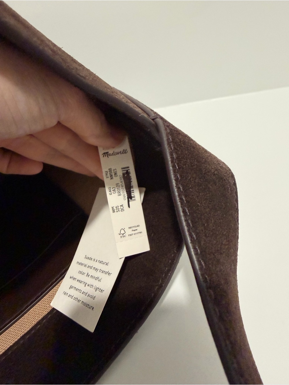NEW Madewell The Essential Bucket Tote in Dark Carob Brown Suede NM988 $198 - Picture 13 of 13